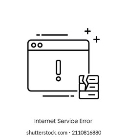 internet service error icon. Outline style icon design isolated on white background