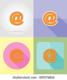 internet service flat icons vector illustration isolated on background