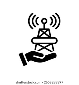 Ilustração do vetor de glifos de ícones de serviços de Internet