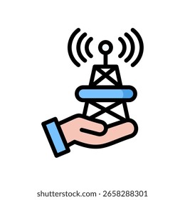 Internet Service Icon Lineal Color Vector Illustration