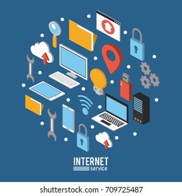 Infografía del servicio de Internet