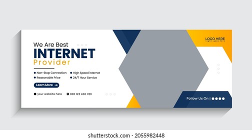 Internet Service Social Media Cover and Web banner Design, Internet Service Provider cover advertisement