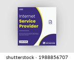Internet service social media post design. Internet service provider social media post template. Broadband service flyer poster leaflet template.