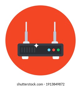
Internet service, wireless router in flat vector 