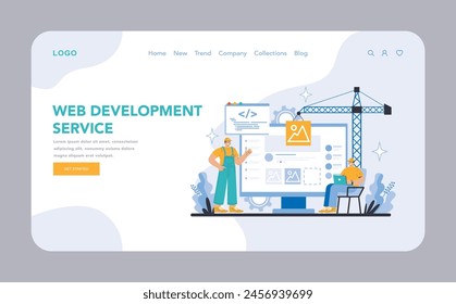 Internet services web or landing page. Web Development Service. Building and coding advanced websites from the ground up. Expert developers crafting responsive and user-friendly interfaces.