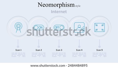 Internet set icon. Antenna, on button, off button, user profile, fullscreen, online, connectivity, user interface, web