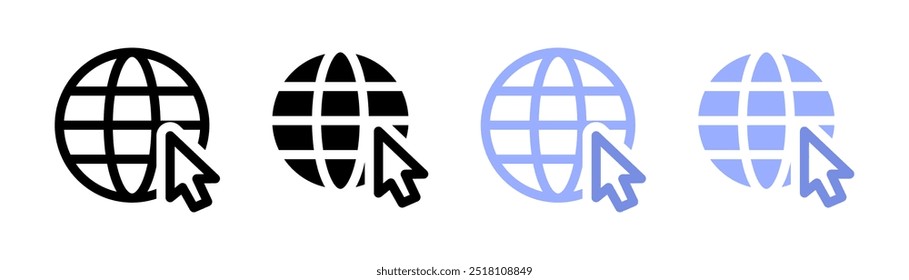 Iconos de conjunto de Internet. Silueta y estilo plano. Iconos del vector.