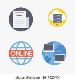 Internet set icons stock vector illustration