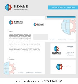Internet setting Business Letterhead, Envelope and visiting Card Design vector template