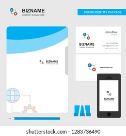 Internet setting Business Logo, File Cover Visiting Card and Mobile App Design. Vector Illustration