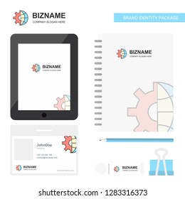 Internet setting Business Logo, Tab App, Diary PVC Employee Card and USB Brand Stationary Package Design Vector Template