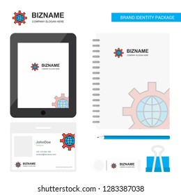 Internet setting  Business Logo, Tab App, Diary PVC Employee Card and USB Brand Stationary Package Design Vector Template