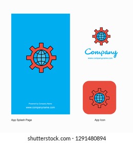 Internet setting  Company Logo App Icon and Splash Page Design. Creative Business App Design Elements