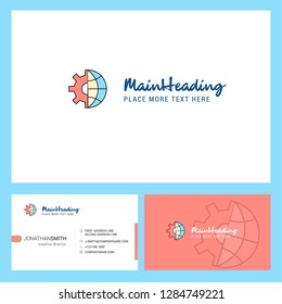 Internet setting Logo design with Tagline & Front and Back Busienss Card Template. Vector Creative Design