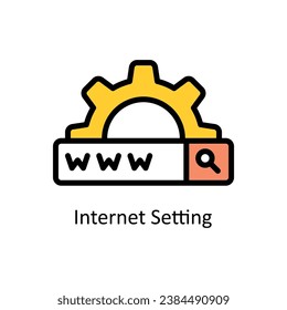 Internet Setting vector Filled outline Design illustration. Symbol on White background EPS 10 File