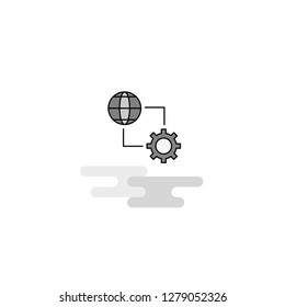 Internet setting Web Icon. Flat Line Filled Gray Icon Vector