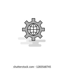 Internet setting Web Icon. Flat Line Filled Gray Icon Vector