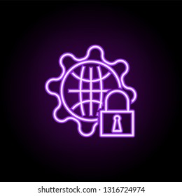 internet settings protection outline icon. Elements of Security in neon style icons. Simple icon for websites, web design, mobile app, info graphics