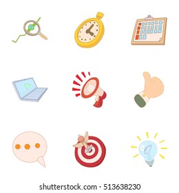 Internet setup icons set. Cartoon illustration of 9 internet setup vector icons for web