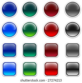 Internet shiny buttons. Vector illustration.