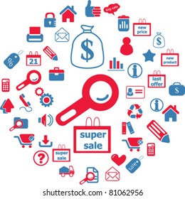 internet shop icons, signs, vector