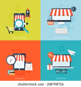 Internet shopping concept. E-commerce. Online store. Web money and payments. Pay per click.
