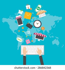 Internet shopping concept. E-commerce. Online store.
