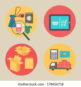 Internet shopping concept, flat design style