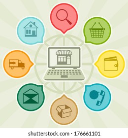 Internet shopping concept illustration.