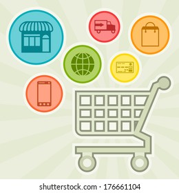 Internet shopping concept illustration.