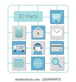 Internet shopping ecommerce site infographic icon set