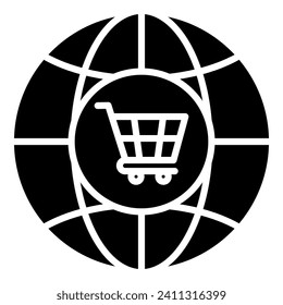 Ilustración vectorial de línea de icono de compras por Internet