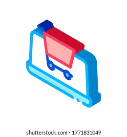 Internet-Shopping-Symbol Vektor. Isometrisches Internet-Shopping-Schild. farbige einzelne Symbolillustration