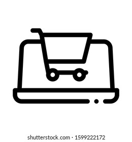 Internet Shopping Icon Vector. Outline Internet Shopping Sign. Isolated Contour Symbol Illustration
