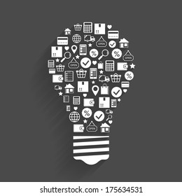Internet shopping innovation idea ecommerce concept in flat style vector illustration