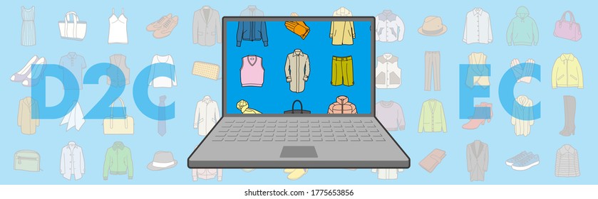 Internet shopping on a PC (Created with vector data)