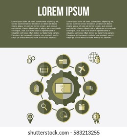 Internet shopping. Order, payment and delivery. Flat style. Vector illustration.
