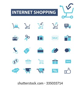 internet shopping, retail, cart, sales, store  icons, signs vector concept set for infographics, mobile, website, application
