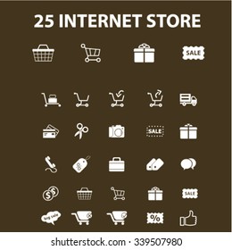 internet shopping, retail, cart, sales, store  icons, signs vector concept set for infographics, mobile, website, application
