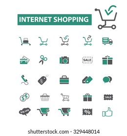 internet shopping, sales, retail icons