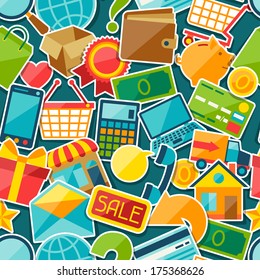 Internet shopping seamless pattern.