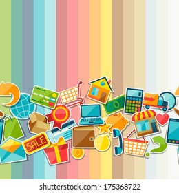 Internet shopping seamless pattern.