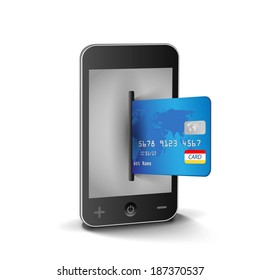internet shopping with smart phone and creditcard