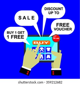  Internet shopping, vector