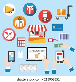 Internet shopping web element vector illustration