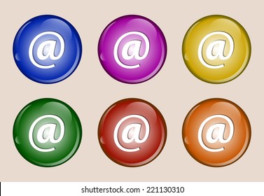 internet sign colorful web icon set button vector