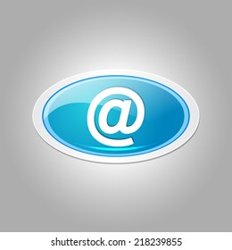 Internet Sign Elliptical Vector Blue Web Icon Button