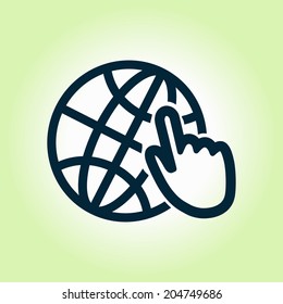 Internet sign icon. World wide web symbol. Cursor pointer. Flat style design. Vector EPS 10.