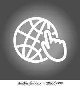 Internet sign icon. World wide web symbol. Cursor pointer. Flat style design. Vector EPS 10.