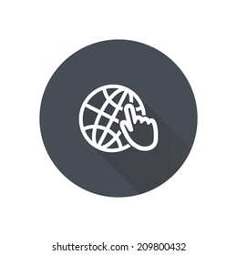 Internet sign icon. World wide web symbol. Cursor pointer. Flat style design. Vector EPS 10.
